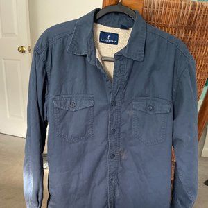 Men's L Lanesboro Sherpa Fleece Lined Button Down Shirt Jacket